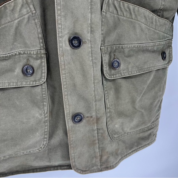 Men's Orvis Green Cotton Field Style Barn Chore Coat Jacket Size L - Picture 7 of 16